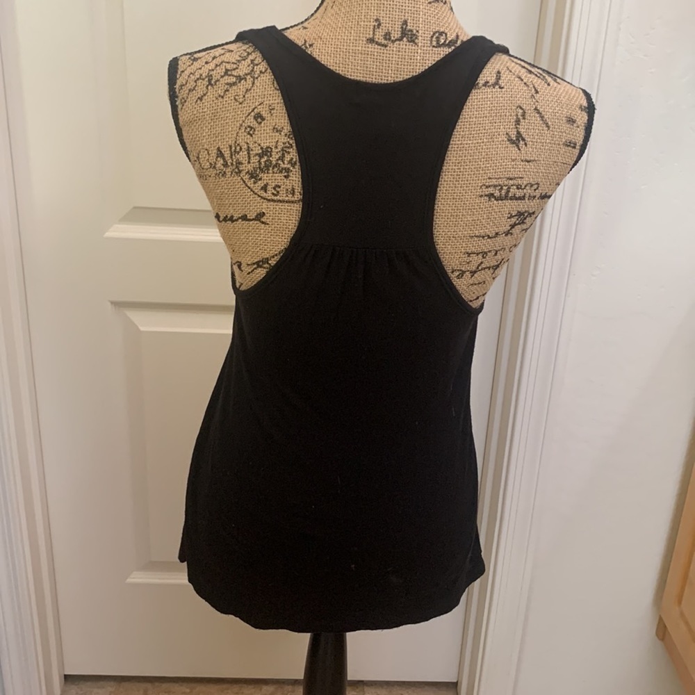 Crochet Sugar Skull Black Racerback Sleeveless Tank Top Size M - Picture 7 of 8